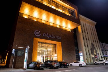 Gece şehri Dnipro, Ukrayna