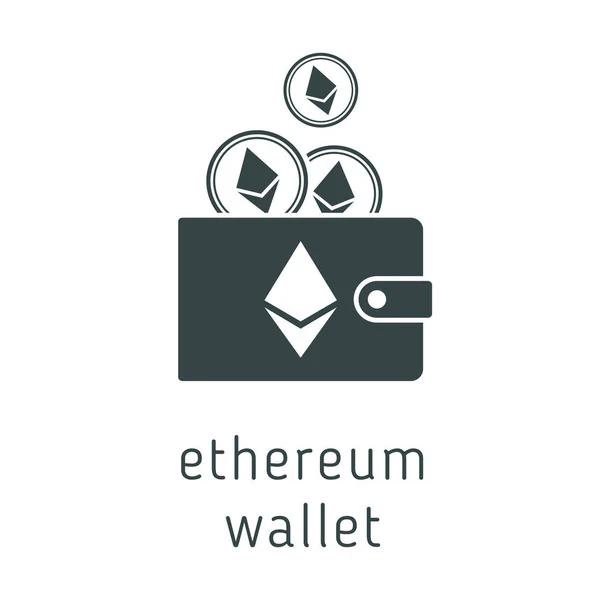 Διάνυσμα ethereum πορτοφόλι με κέρματα — Διανυσματικό Αρχείο
