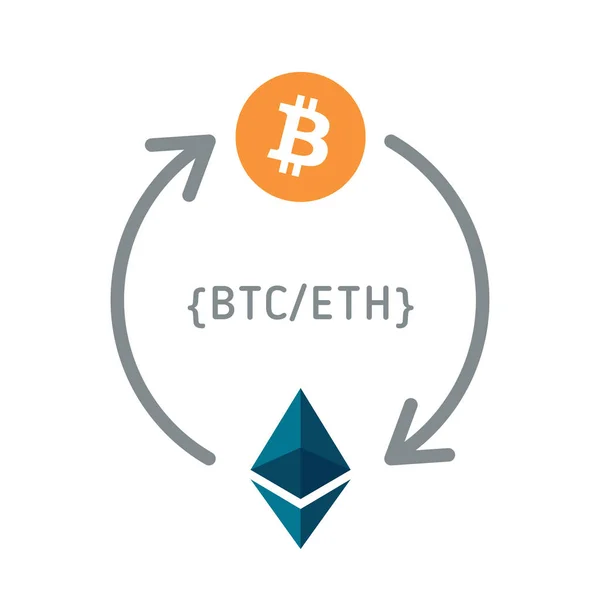 Bitcoin και ethereum συναλλάγματος — Διανυσματικό Αρχείο