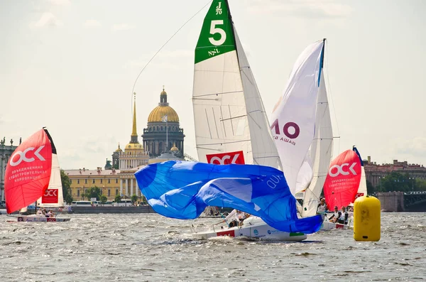 Baltic yacht week. Competitions yacht class J70 — Stock Photo, Image