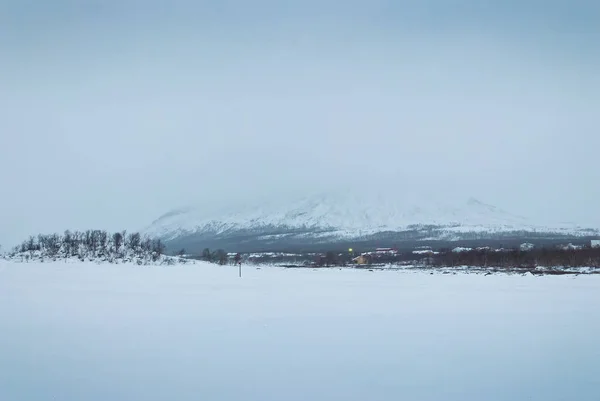 Зимовий пейзаж тундри — стокове фото