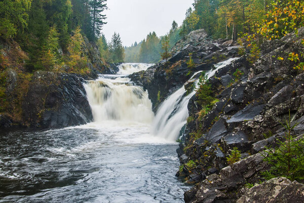 Kivach waterfall in Karelia, Russia
