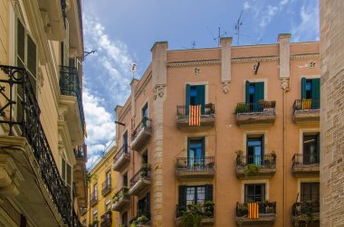 Barcelona'da Katalonya bayrakları