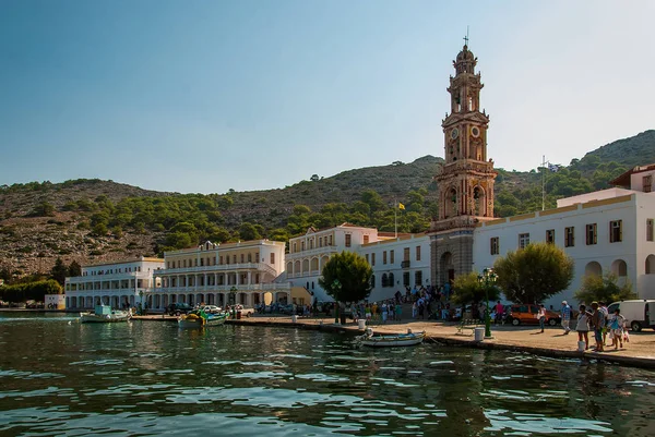 Panormitis kolostor a szigeten Symi — Stock Fotó