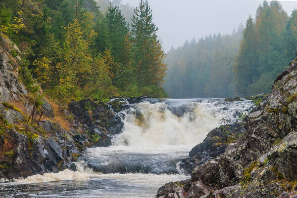 Kivach waterfall in Karelia, Russia