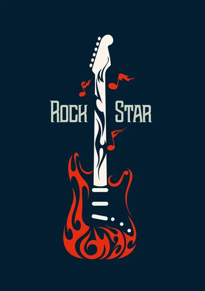 Electric rock guitar vector image — Stock Vector