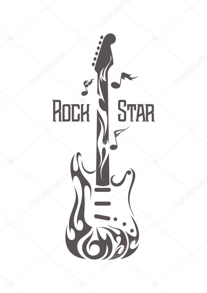 Electric rock guitar vector image