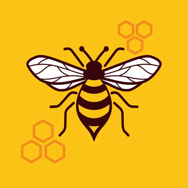 Miel abeja vector imagen — Vector de stock