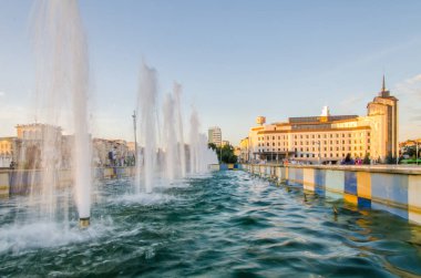 Ağustos 2020, Kazan, Tataristan: Kaban göl setinin akşam manzarası. Kazan, Tataristan