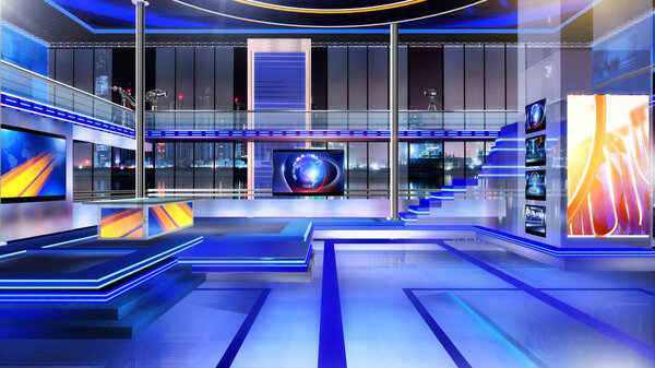 3D rendering Virtual set studio for chroma footage Realize your vision for a professional-looking studio  wherever you want it. With a simple setup, a few square feet of space, and Virtual Set