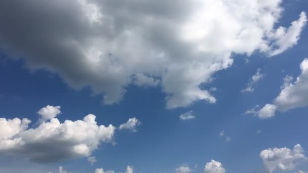 White Clouds Disappear Hot Sun Blue Sky Time Lapse Motion — Stock Video