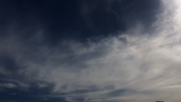 Nube Belleza Sobre Fondo Cielo Azul Nubes Cielo Cielo Azul — Vídeo de stock