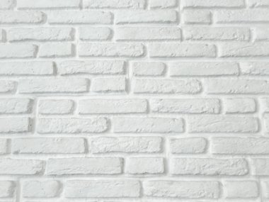 Beyaz grunge tuğla duvar arka plan, beyaz boya ile boyanmış tuğla duvar