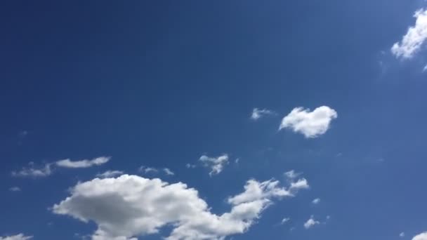 White Clouds Disappear Hot Sun Blue Sky Time Lapse Motion — Stock Video