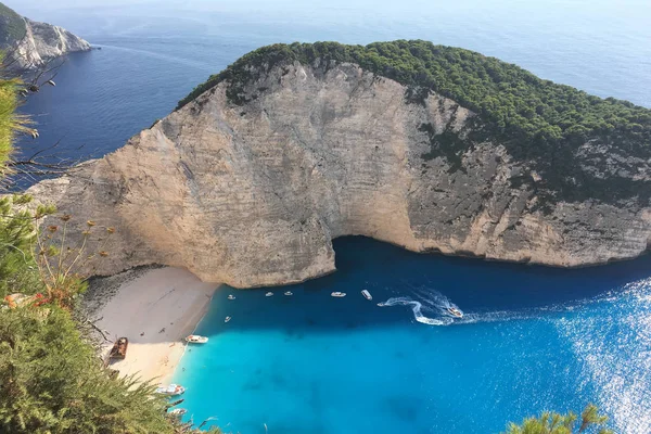 Navagio strand, Zakinthos, Grekland. Shipwrech på Navagio Beach, Zakinthos, Zante, Zakynthos. — Stockfoto