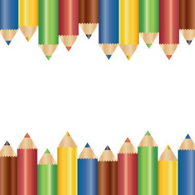 Renkli kalemler ile şirin arka plan