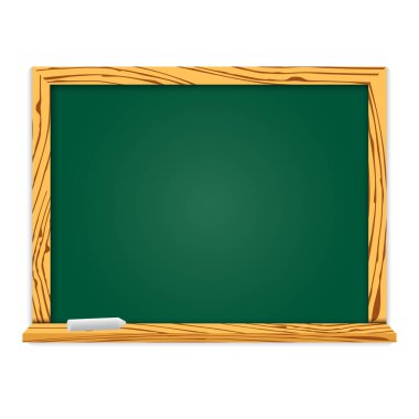 Gerçekçi blackboard ahşap çerçeve içinde. Okul veya restoran tasarımı, menü için. Vektör çizim gölge izole.