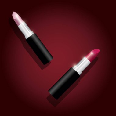 3d illüstrasyon izole kırmızı zemin üzerine ruj mockup