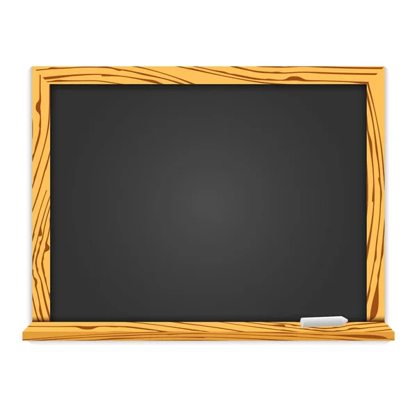 Realistic Blank Blackboard Wooden Frame School Restaurant Design Menu Vector — Stock Vector