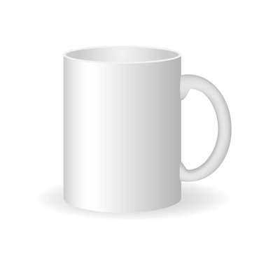 Kupa mockup beyaz arka planda izole. Vektör Illustration