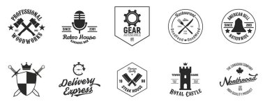 yaratıcı farklı logoları kümesi vektör çizim