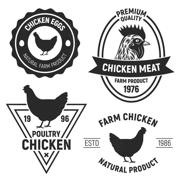 Ilustração Vetorial Logotipo Granja Frango Isolado Fundo Branco — Vetor de Stock