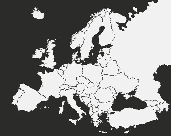 Vektorillustration Der Farbigen Europäischen Karte — Stockvektor