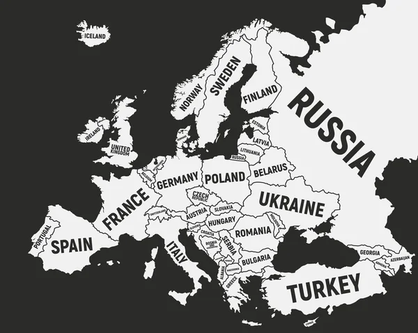 Vektorillustration Der Farbigen Europäischen Karte — Stockvektor