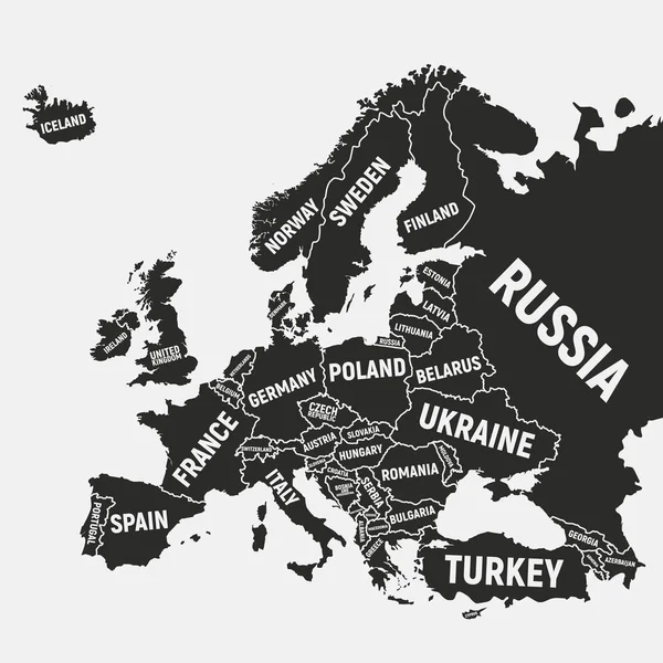 Vektorillustration Der Farbigen Europäischen Karte — Stockvektor