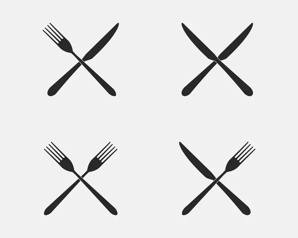 Çatal Bıçak Takımı Ile Yaratıcı Restoran Logo Vektör Çizim — Stok Vektör