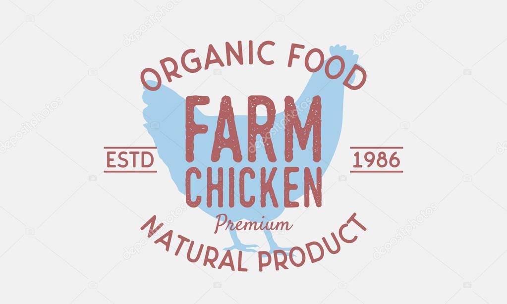 Vector illustration of colored creative animal farm logo