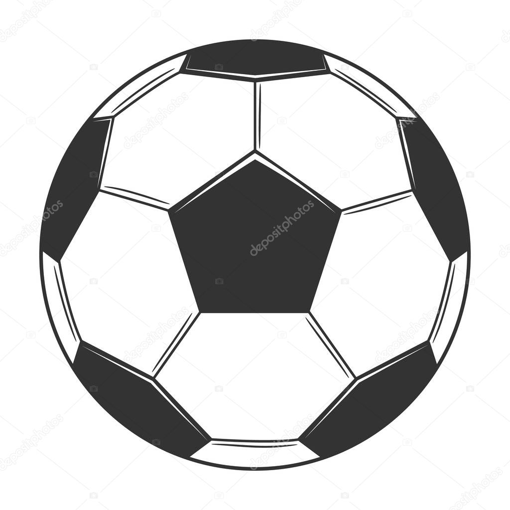 vector illustration of soccer ball isolated on white background