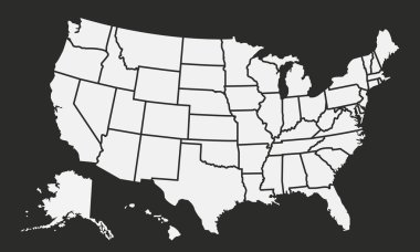 vektör çizim Birleşik Amerika harita Amerika Birleşik Devletleri