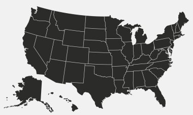 vektör çizim Birleşik Amerika harita Amerika Birleşik Devletleri