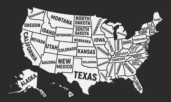 Vektorové Ilustrace Spojené Státy Mapa Ameriky — Stockový vektor