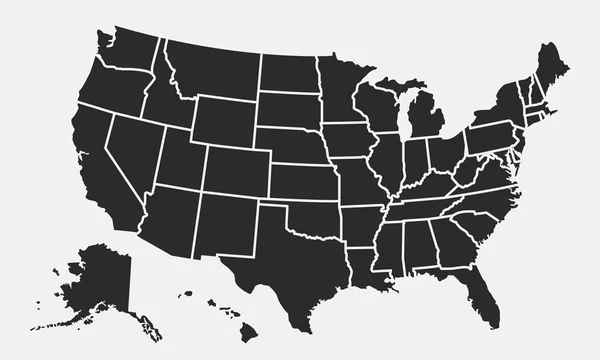 Ilustração Vetorial Estados Unidos América Mapa —  Vetores de Stock
