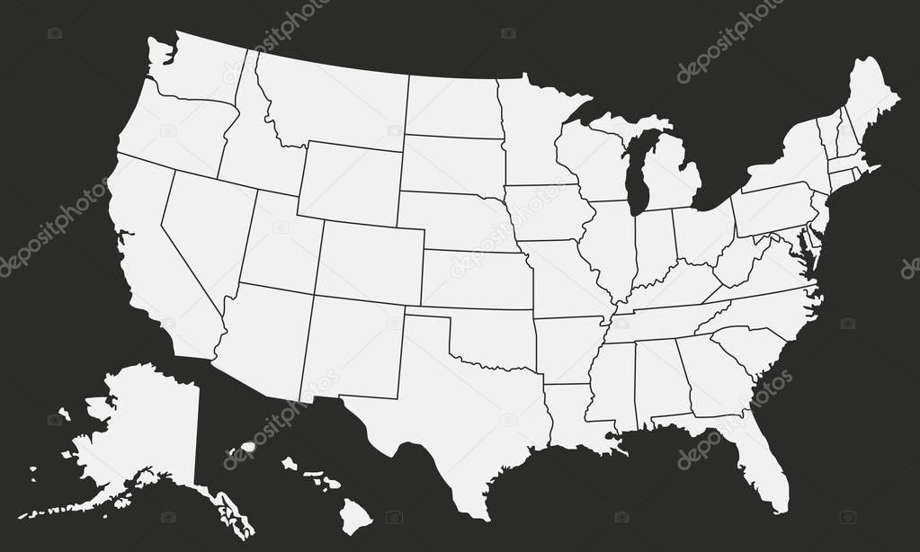 vector illustration of unites states of america map