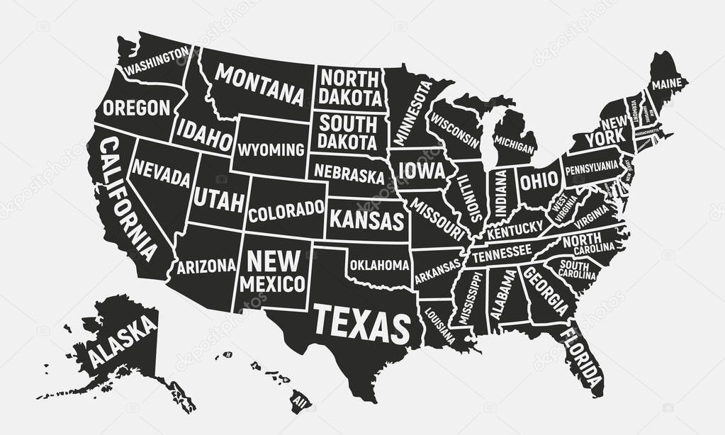 vector illustration of unites states of america map