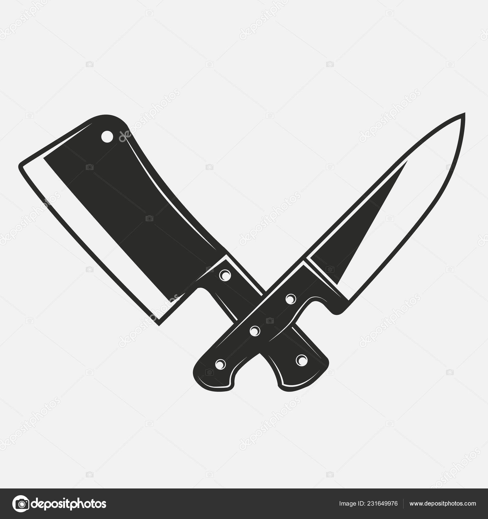 Vector Butcher Knives Icons Meat Knives Isolated White Background Stock  Vector by ©nicolasd98 231649976