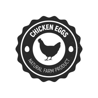 Tavuk silueti beyaz arka plan üzerinde izole. Kasap dükkanı için Vintage Poster. Retro diyagramı. Vektör illüstrasyon - Vektör