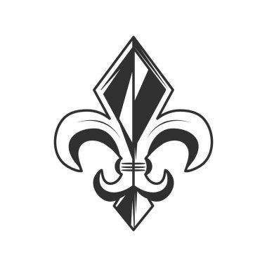 Fleur de lis logosu, simge. Vektör çizimi
