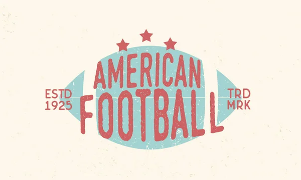 American Football Retro Logo Etikett Emblem Vektorillustration — Stockvektor