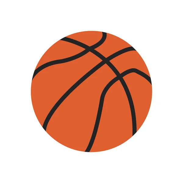 Icona Basket Pallone Basket Design Piatto — Vettoriale Stock