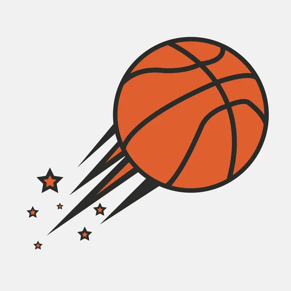 Basketball Icon Flying Basketball Ball Element Design Logos Banners Flyers — Stock Vector