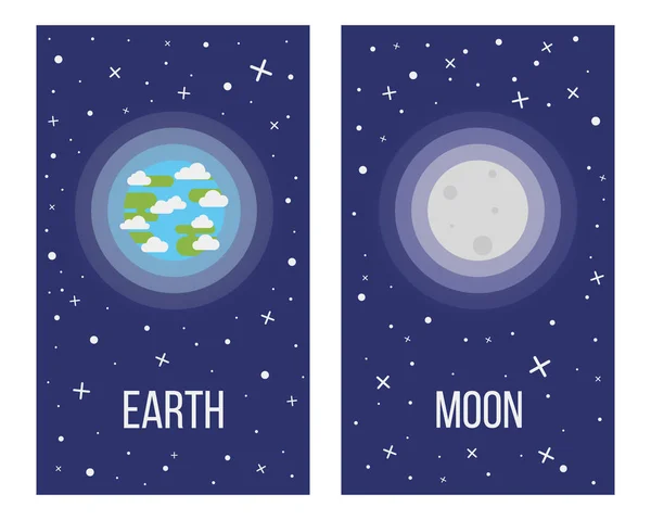 Cartoon Earth Illustration Terre Dans Espace Illustration Vectorielle Plate — Image vectorielle