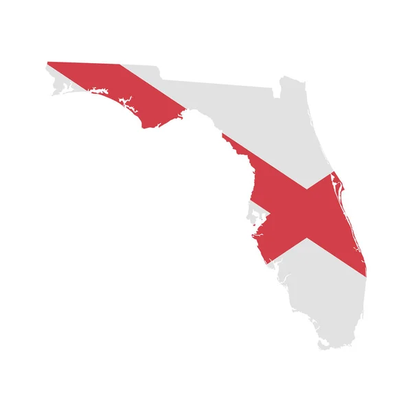 Icono Mapa Florida Vector Florida Forma Aislada Sobre Fondo Blanco — Vector de stock