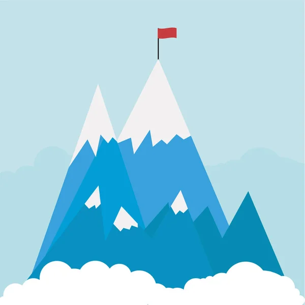 Montañas Azules Para Éxito Vector Ilustración — Archivo Imágenes Vectoriales