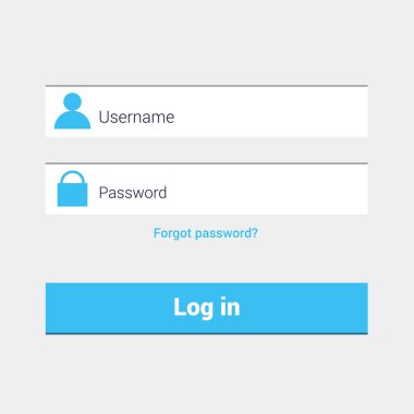 Giriş yap, forma kaydol. Şablon. Yeşil. Düz tasarım