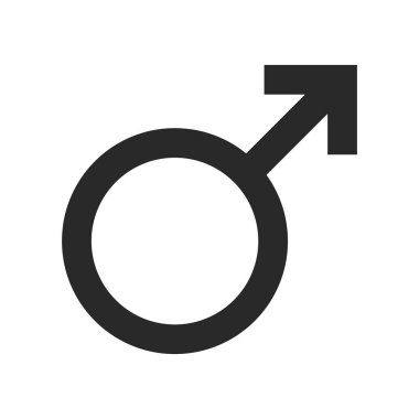 Erkek sembolü. Simge vektör çizimi