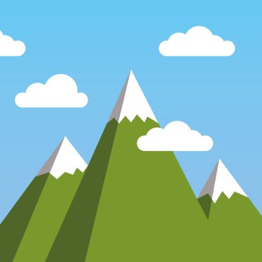 Yeşil Dağlar. Arka plan vektör çizimi   